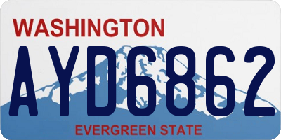 WA license plate AYD6862