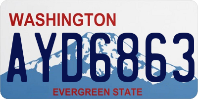 WA license plate AYD6863