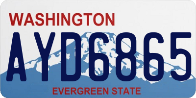 WA license plate AYD6865