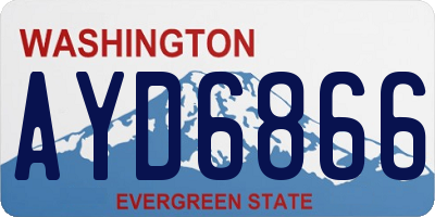 WA license plate AYD6866