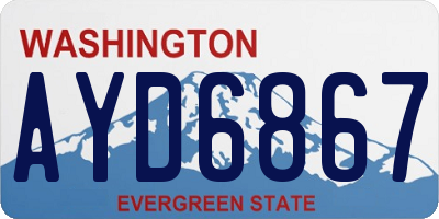 WA license plate AYD6867