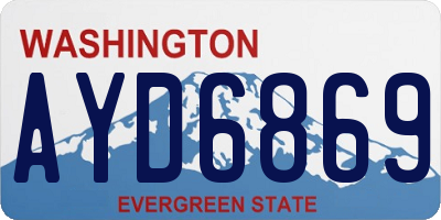 WA license plate AYD6869