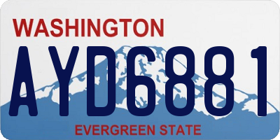 WA license plate AYD6881