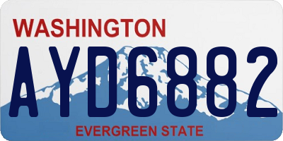 WA license plate AYD6882