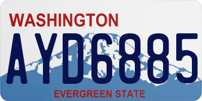 WA license plate AYD6885