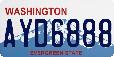WA license plate AYD6888