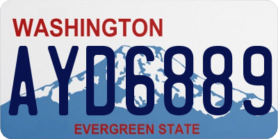 WA license plate AYD6889