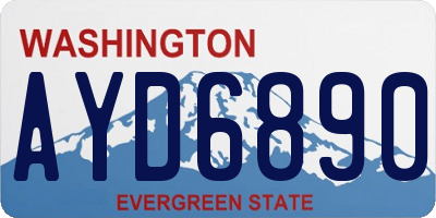 WA license plate AYD6890