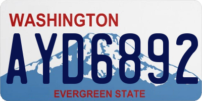 WA license plate AYD6892