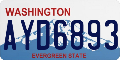 WA license plate AYD6893