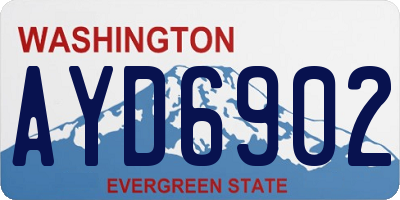 WA license plate AYD6902