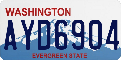 WA license plate AYD6904