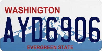 WA license plate AYD6906