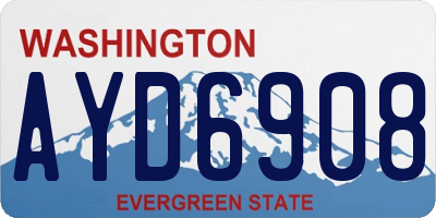 WA license plate AYD6908