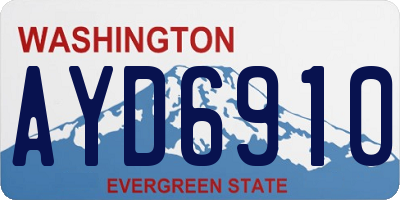 WA license plate AYD6910