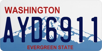 WA license plate AYD6911