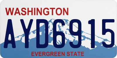 WA license plate AYD6915