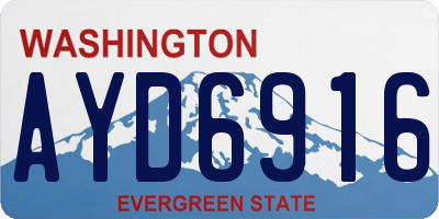 WA license plate AYD6916