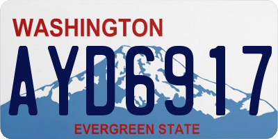 WA license plate AYD6917