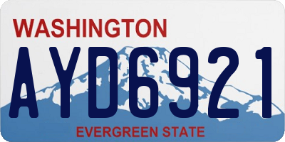 WA license plate AYD6921