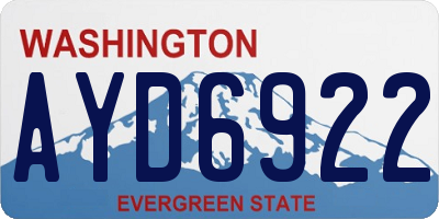 WA license plate AYD6922