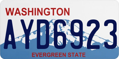WA license plate AYD6923