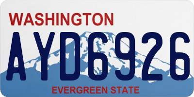 WA license plate AYD6926
