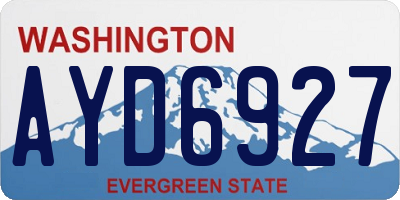 WA license plate AYD6927