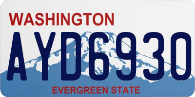WA license plate AYD6930