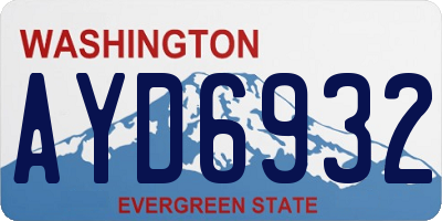 WA license plate AYD6932