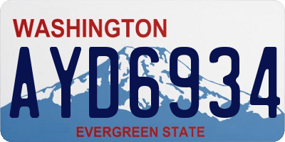 WA license plate AYD6934