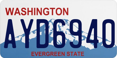 WA license plate AYD6940