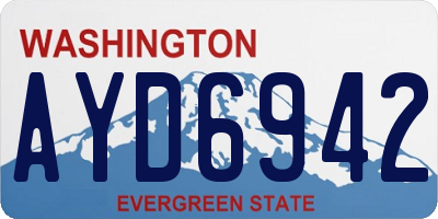 WA license plate AYD6942