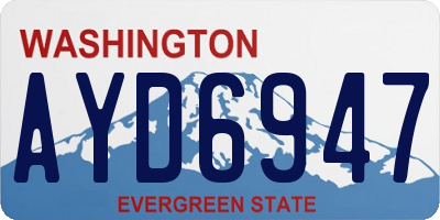 WA license plate AYD6947
