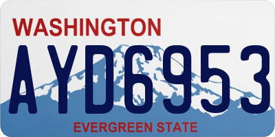 WA license plate AYD6953