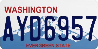WA license plate AYD6957