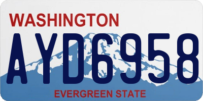 WA license plate AYD6958