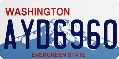 WA license plate AYD6960