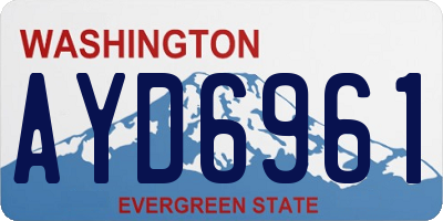 WA license plate AYD6961