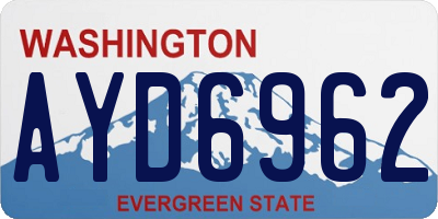 WA license plate AYD6962