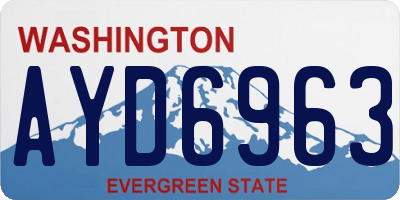 WA license plate AYD6963
