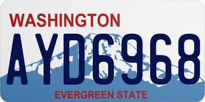 WA license plate AYD6968