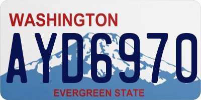 WA license plate AYD6970