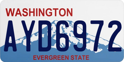 WA license plate AYD6972