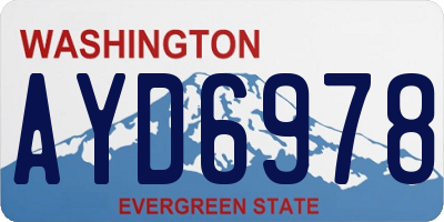 WA license plate AYD6978