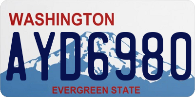 WA license plate AYD6980