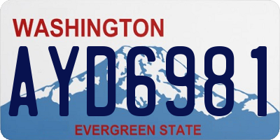 WA license plate AYD6981