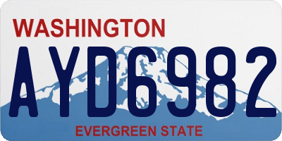 WA license plate AYD6982
