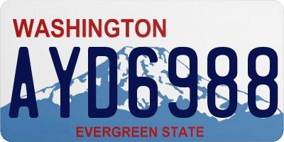 WA license plate AYD6988