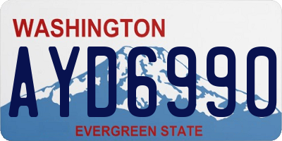 WA license plate AYD6990